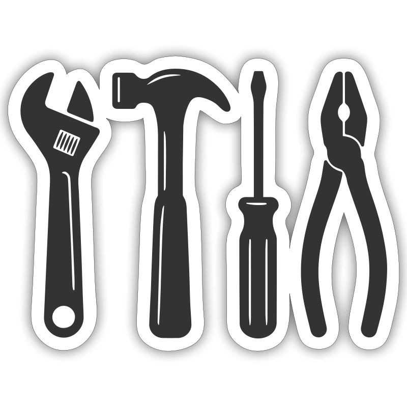 Tools logo. Tool icon symbol. Working tools. Tool