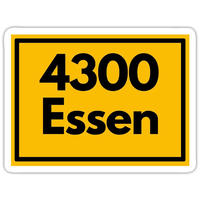 Town sign - then retro old zip code 4300 ESSEN