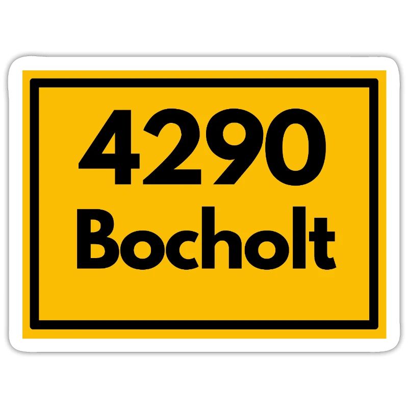 Town sign - then retro old zip code 4290 BOCHOLT