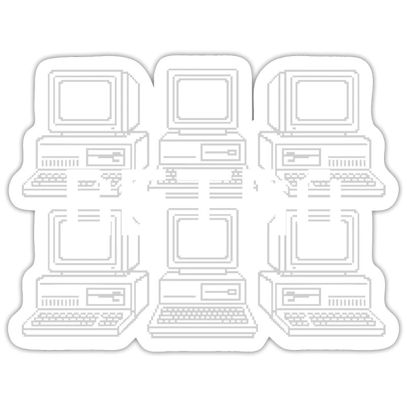 Retro Computer Grid Techno