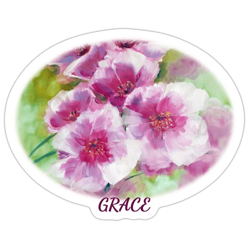 Grace - Vibrant Spring Blossom Ellipse