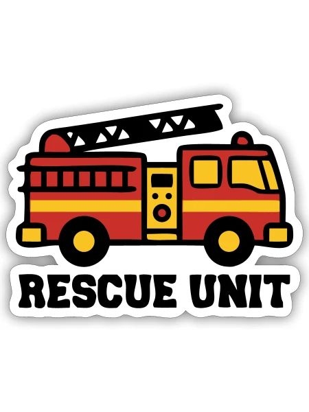 Feuerwehrauto Logo - Sticker Größe S (10 x 10 cm) - Mattweiß - Vorne