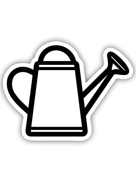 Gießkanne - Sticker Größe S (10 x 10 cm) - Mattweiß - Vorne
