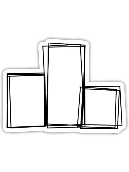 Siegerpodest handgezeichnet - Sticker Größe S (10 x 10 cm) - Mattweiß - Vorne
