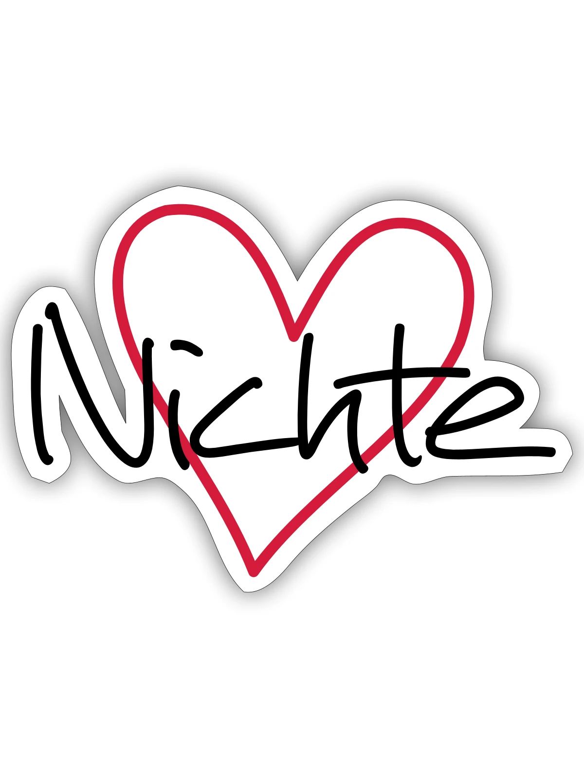 Nichte Herz Geschenk Geschenkidee Partnerlook - Sticker Größe S (10 x 10 cm) - Mattweiß - Vorne