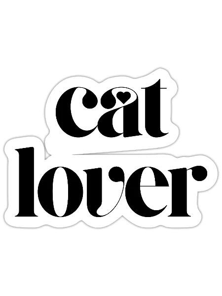 Amoureux des chats - Sticker taille S (10 x 10 cm) - blanc mat - Devant