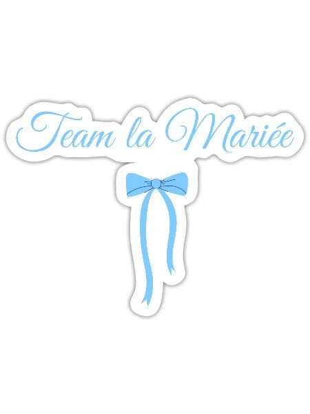 Team The Bride Blue Bow - Sticker size S (10 x 10 cm) - white matte - Front