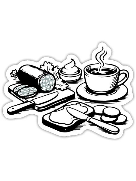 Mahlzeit - Sticker Größe S (10 x 10 cm) - Mattweiß - Vorne