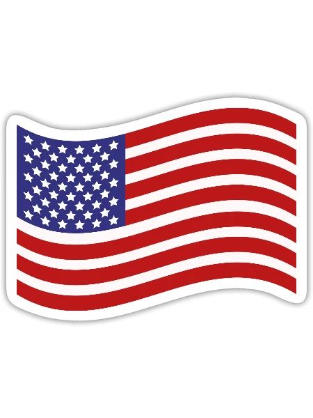 Flagge der Vereinigten Staaten - Sticker Größe S (10 x 10 cm) - Mattweiß - Vorne