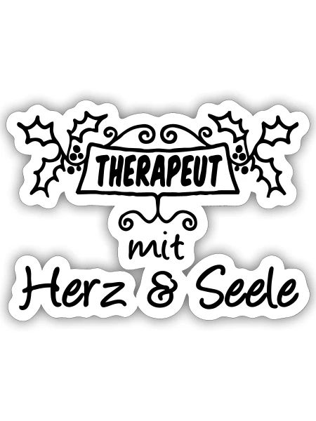 Therapeut - Herz & Seele Geschenk - Sticker Größe S (10 x 10 cm) - Mattweiß - Vorne