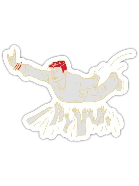 Super-Stagediver [vec] - Sticker Größe S (10 x 10 cm) - Mattweiß - Vorne