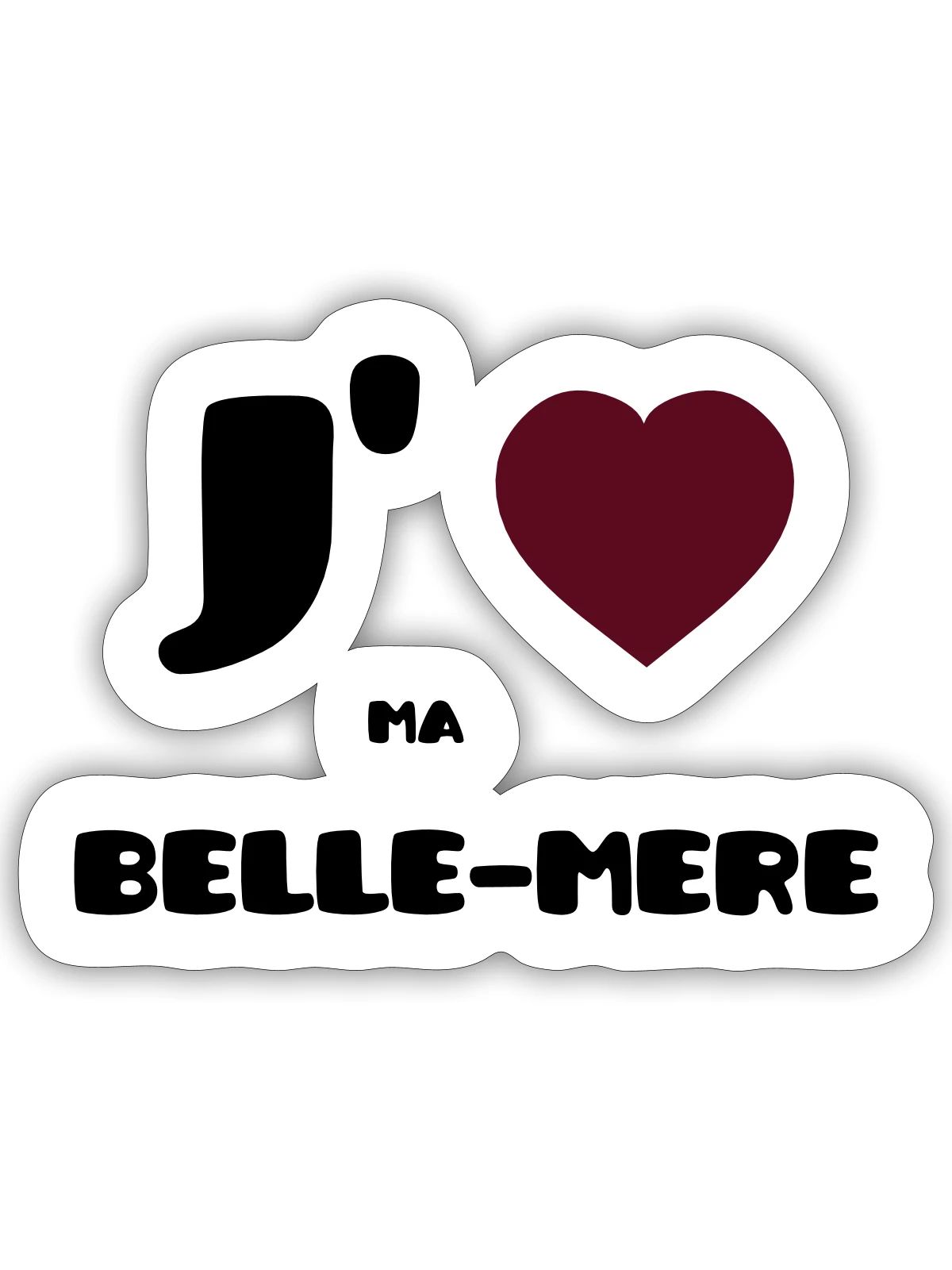 Ich liebe meine Mutter (V) - Sticker Größe S (10 x 10 cm) - Mattweiß - Vorne