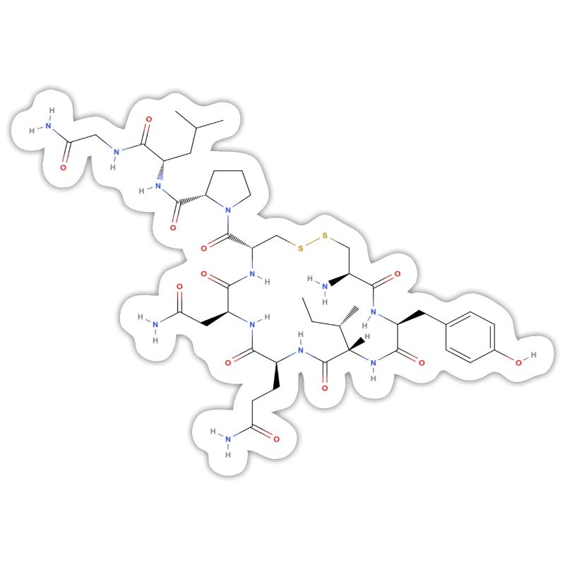 Oxytocin Molecule - Colored Structural Formula