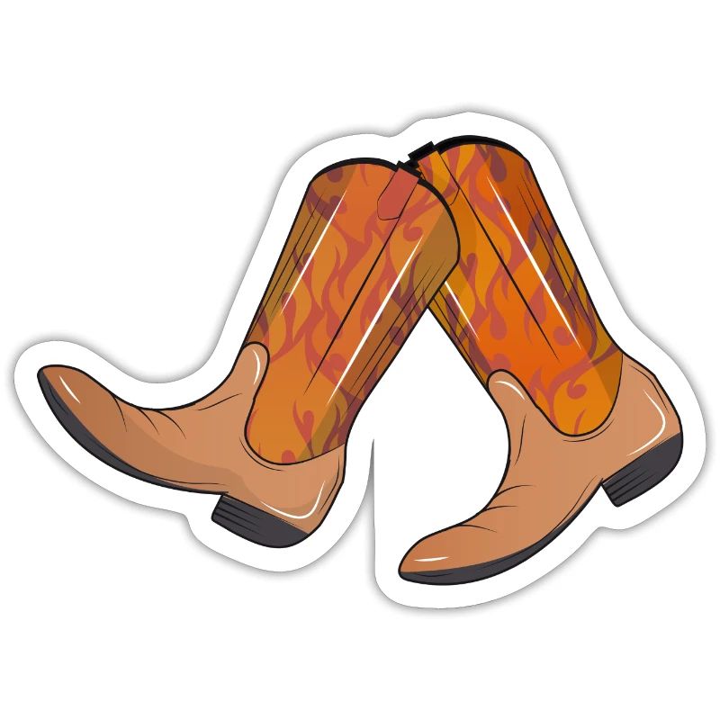 extravagant western boots with flame pattern