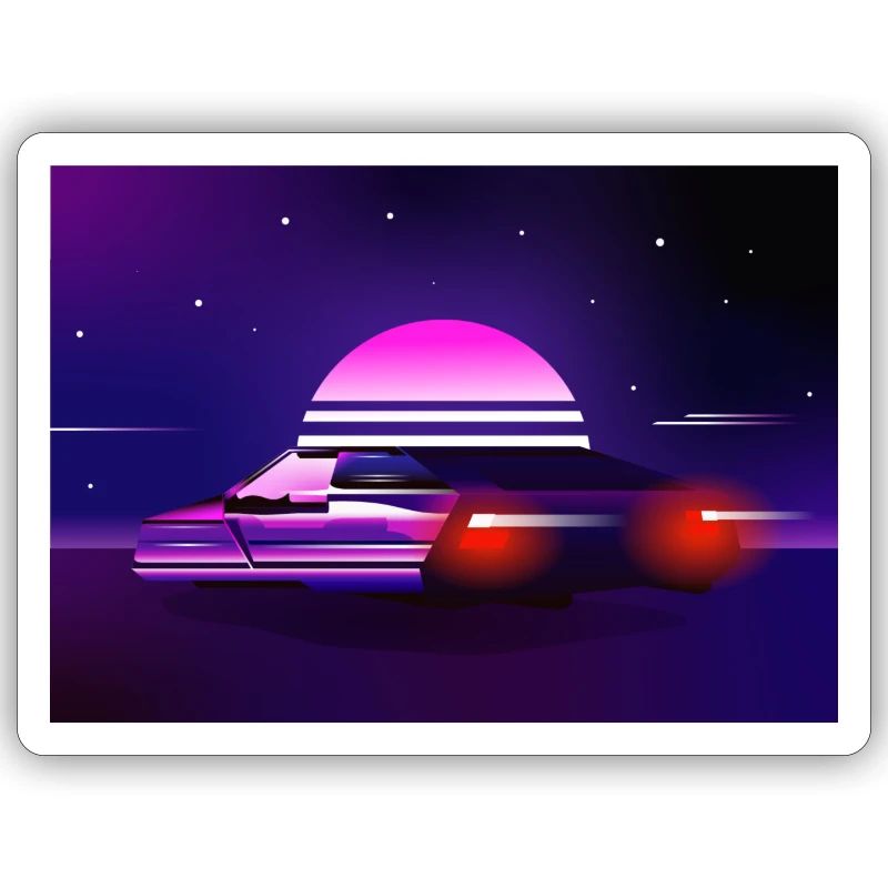 Synthwave Auto Retro Design 80s
