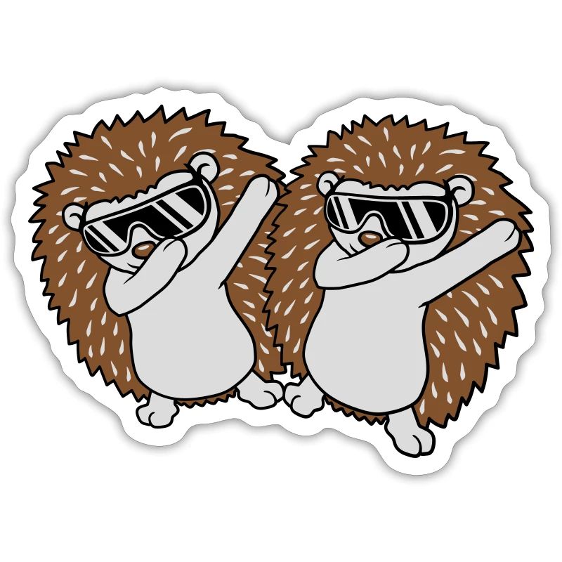 2 dabbing hedgehog friends
