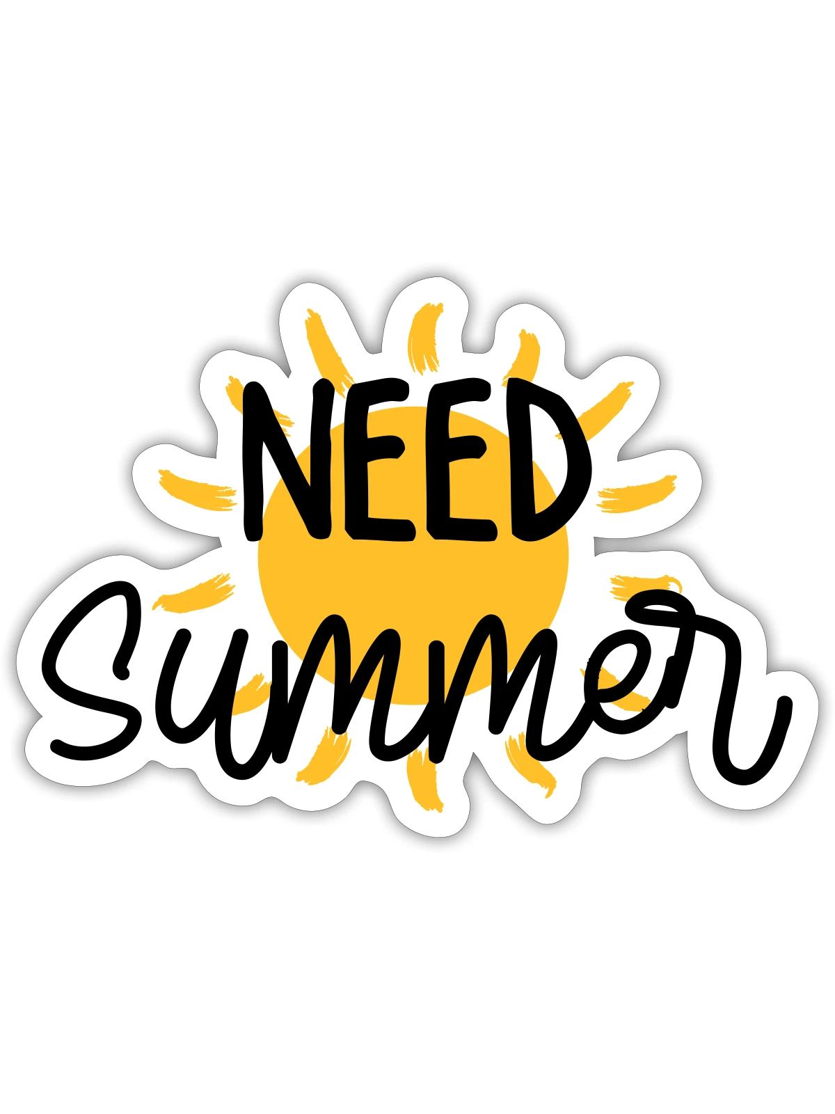 Sommer / Urlaub / Strand / Sonne - Sticker Größe S (10 x 10 cm) - Mattweiß - Vorne