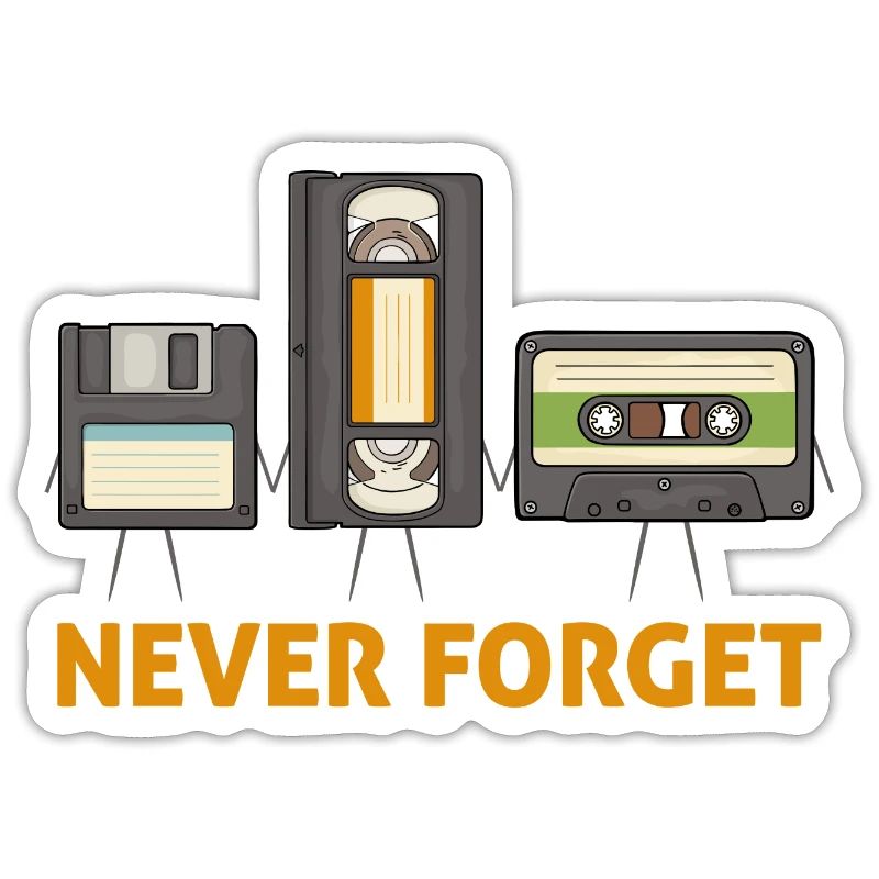 Never Forget Floppy Disk Video Cassette Cassette