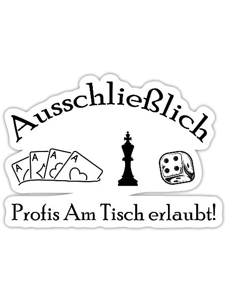 boardgame chess backgammon game night - Sticker Größe S (10 x 10 cm) - Mattweiß - Vorne
