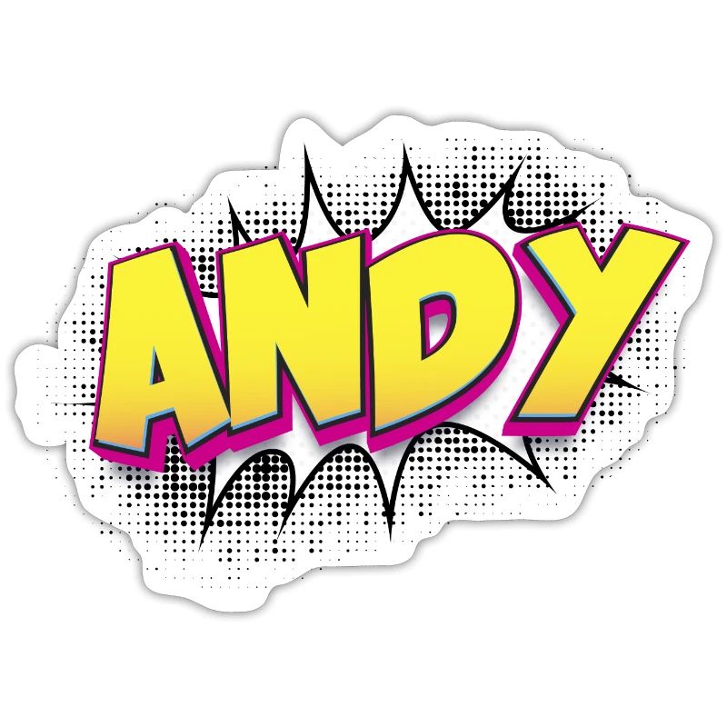 Andy Benutzerdefinierter Name Comic-Stil Pop-Art, Andy