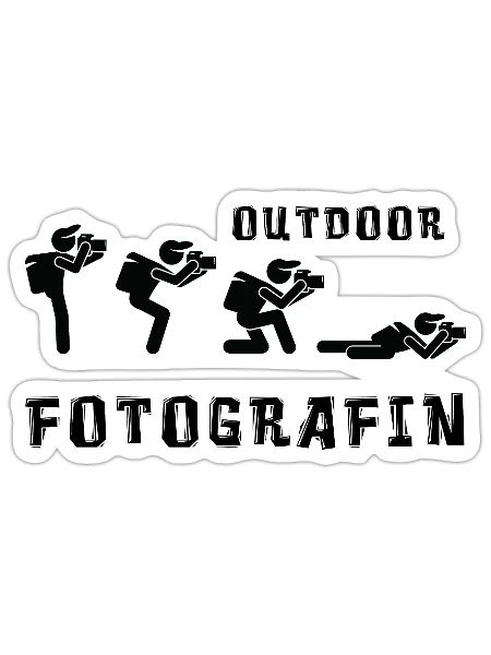 Outdoor Fotografin - Sticker Größe S (10 x 10 cm) - Mattweiß - Vorne