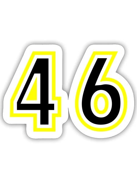 46 Zahl College - Sticker Größe S (10 x 10 cm) - Mattweiß - Vorne