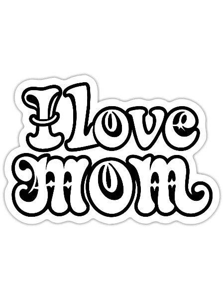 ICH LIEBE MAMA - Sticker Größe S (10 x 10 cm) - Mattweiß - Vorne