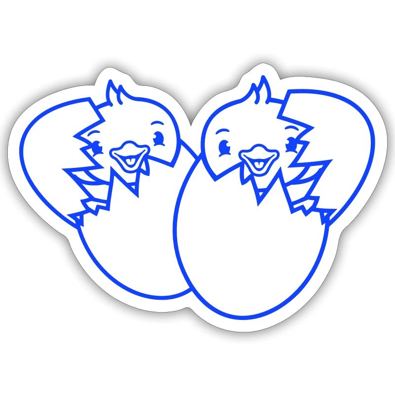 2 Birds Two Chicks Egg Hatch Born Eggshell