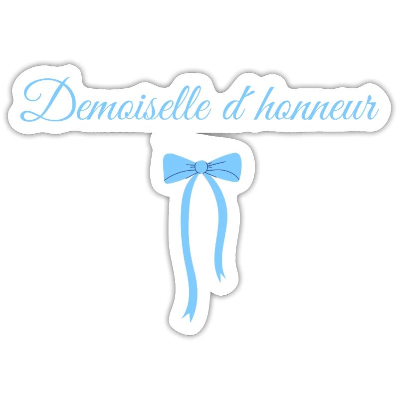 Blue Bow Bridesmaid