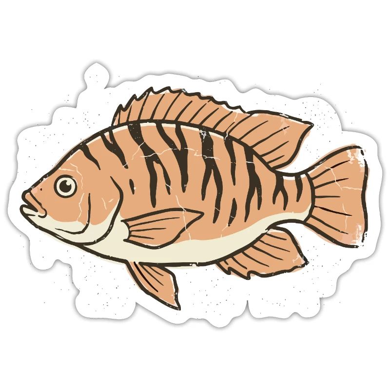 Orange Stylized Tiger Stripe Fish