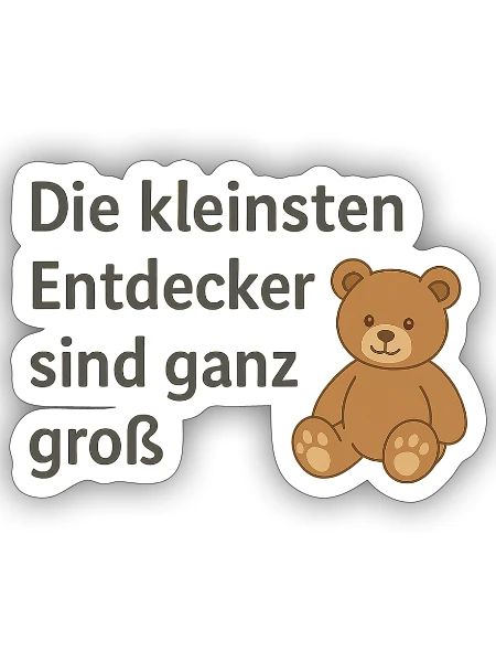 Kleine Entdecker, große Abenteuer - Sticker Größe S (10 x 10 cm) - Mattweiß - Vorne