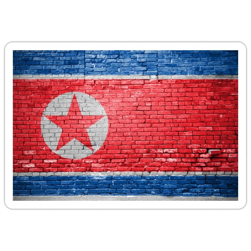 Drapeau de la Corée du Nord Graffiti sur mur de briques