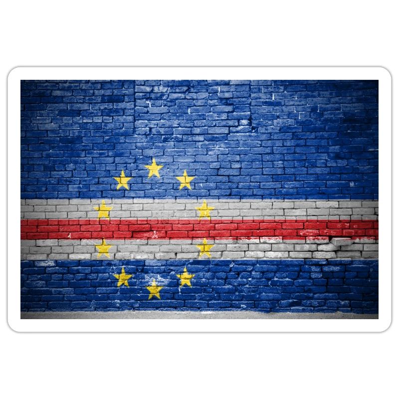 Mur de briques avec drapeau du Cap-Vert graffiti