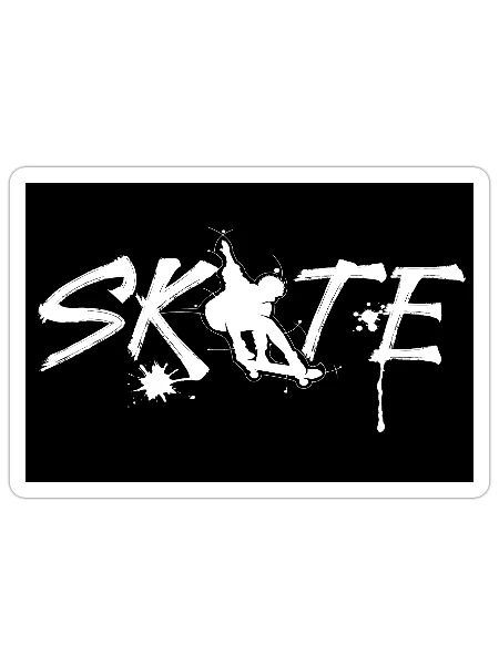 Skateboard Skating Fun Skater Sport Poster - Sticker size S (10 x 10 cm) - white matte - Front