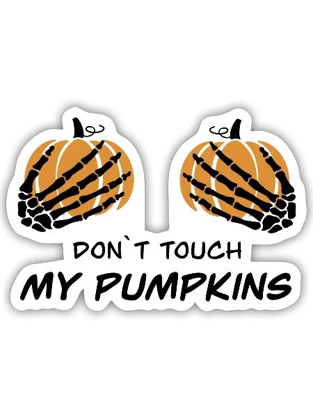 Citrouilles - Sticker taille S (10 x 10 cm) - blanc mat - Devant