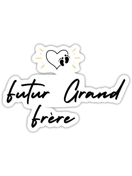 Futur grand frère - annonce futur grand frère - Sticker taille S (10 x 10 cm) - blanc mat - Devant