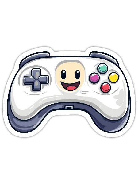 Manette amusante pour les joueurs - Sticker taille S (10 x 10 cm) - blanc mat - Devant