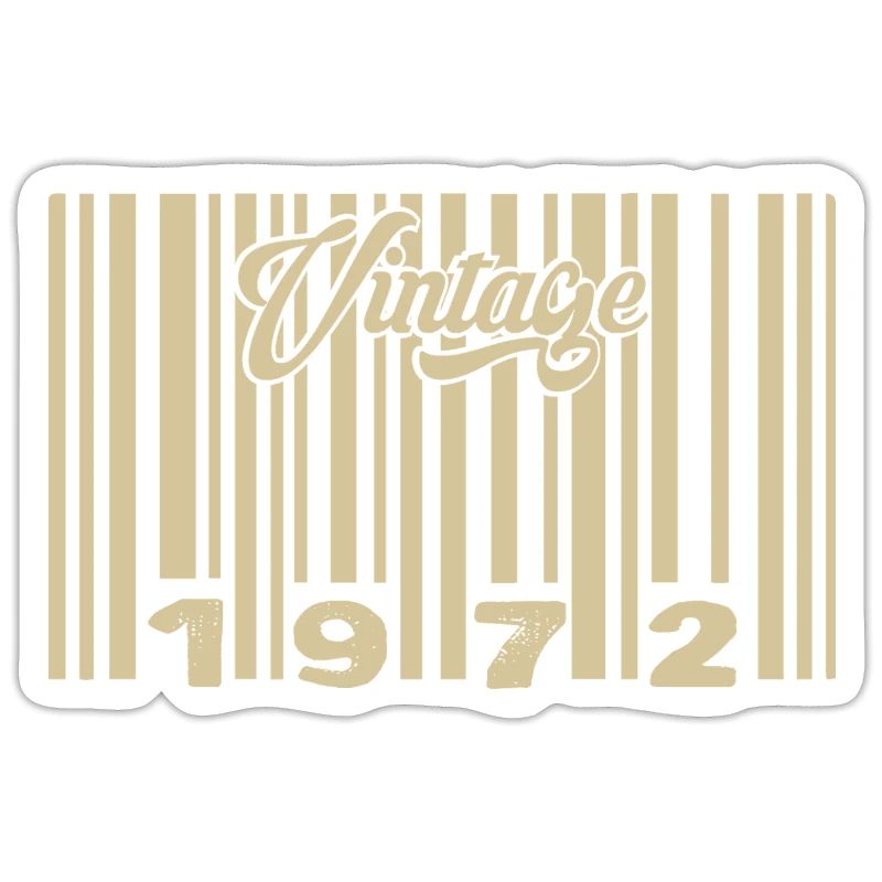 vintage 1972 Code barre 1972: Année 2025.