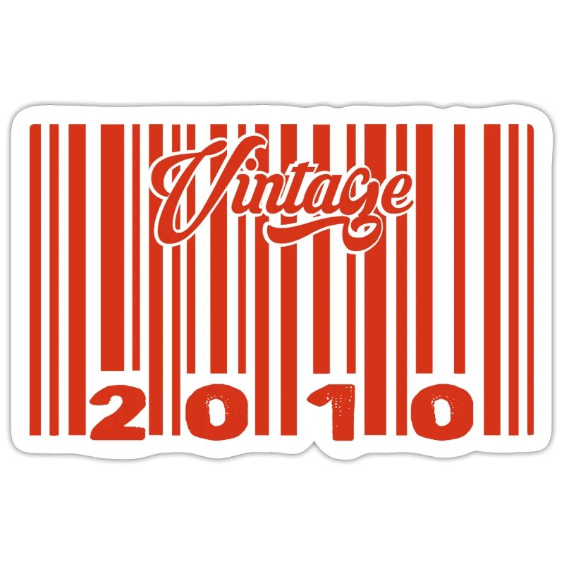 Vintage 2010 Born In 2010 15 Year Old Bar Code Anniversai