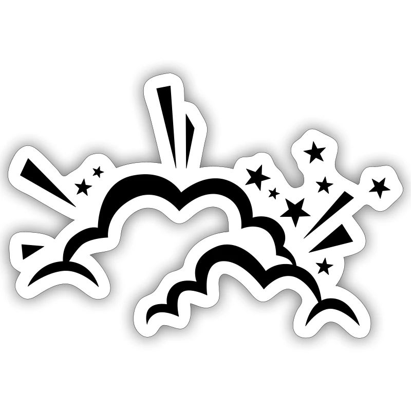 Comic cloud after explosion