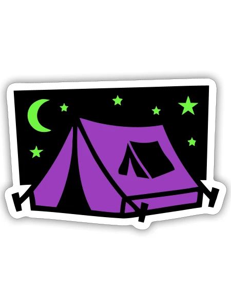 Festival Zelt Nacht Logo - Sticker Größe S (10 x 10 cm) - Mattweiß - Vorne