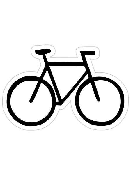 Fahrrad - Sticker Größe S (10 x 10 cm) - Mattweiß - Vorne