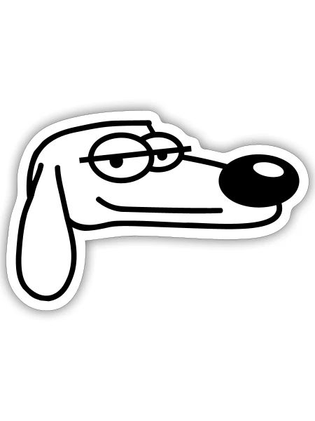 Dog Looks Cool Relaxed Look Guy Chill Dude - Sticker size S (10 x 10 cm) - white matte - Front