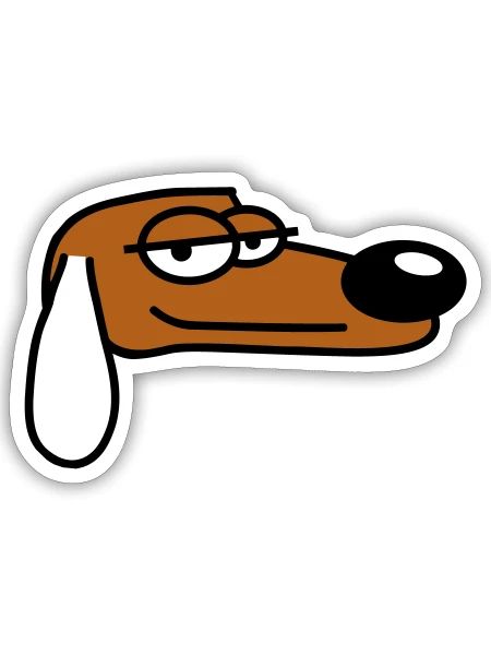 Chien A L’air cool Look détendu Guy Chill Dude - Sticker taille S (10 x 10 cm) - blanc mat - Devant