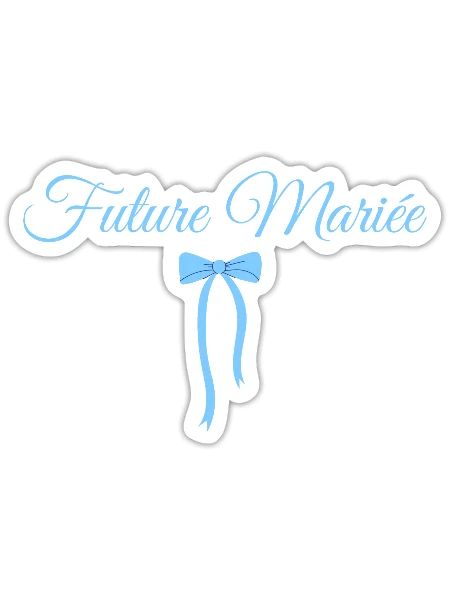 Blaue Schleife für die zukünftige Braut - Sticker Größe S (10 x 10 cm) - Mattweiß - Vorne