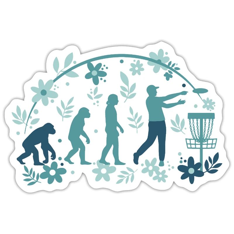 Disc Golf Evolution Funny Disc Golfer Flying Disc