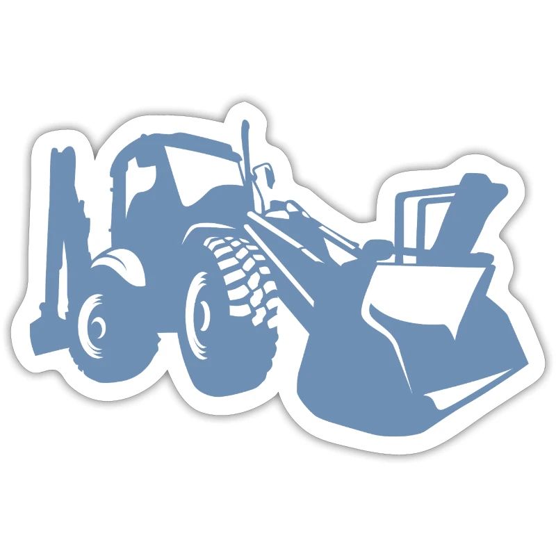 Excavator Wheel Loader Construction Equipment Operator Silhouette