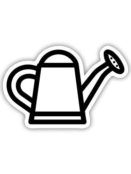 Gießkanne - Sticker Größe S (10 x 10 cm) - Mattweiß - Vorne