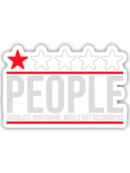 People Absolute Nightmare 1 Stern Review Logo Text - Sticker Größe S (10 x 10 cm) - Mattweiß - Vorne
