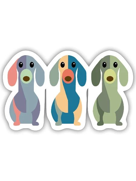 Dachshund Dackel - Sticker Größe S (10 x 10 cm) - Mattweiß - Vorne